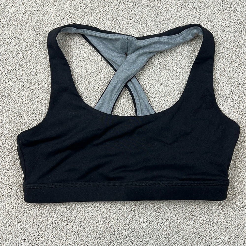 Born Primitive Sports Bra Black Strappy Womens Size S Workout Yoga CrossFit Bra